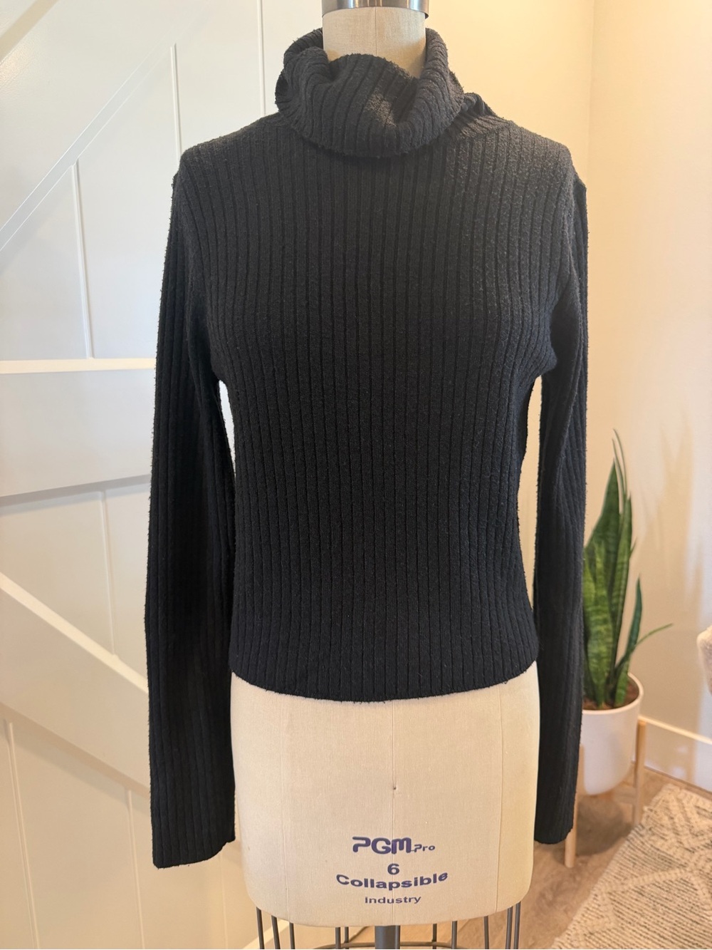 bp Black Ribbed Turtleneck Sweater